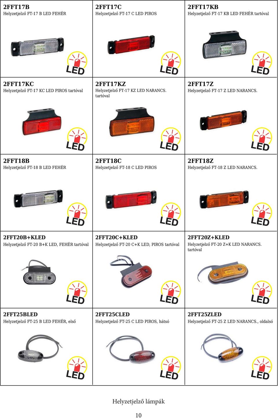 2FFT18B Helyzetjelző FT-18 B LED FEHÉR 2FFT18C Helyzetjelző FT-18 C LED PIROS 2FFT18Z Helyzetjelző FT-18 Z LED NARANCS.