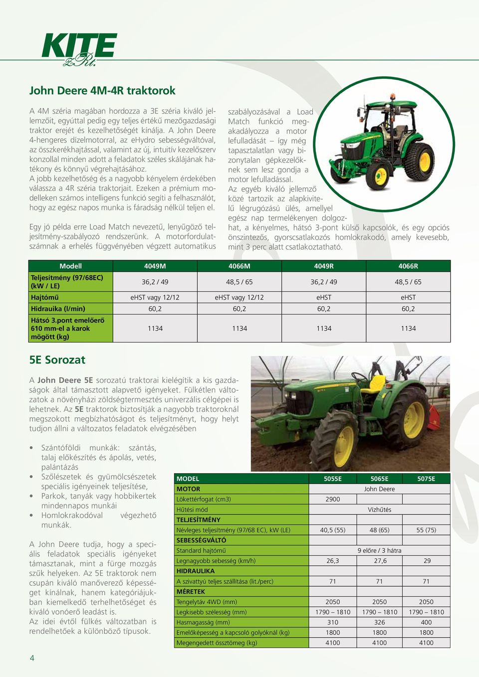 végrehajtásához. A jobb kezelhetőség és a nagyobb kényelem érdekében válassza a 4R széria traktorjait.