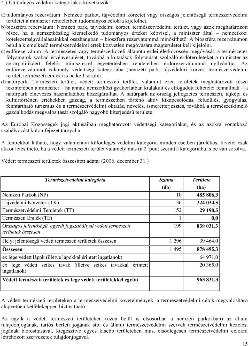 b) bioszféra rezervátum: Nemzeti park, tájvédelmi körzet, természetvédelmi terület, vagy azok meghatározott része, ha a nemzetközileg kiemelkedő tudományos értéket képvisel, a miniszter által