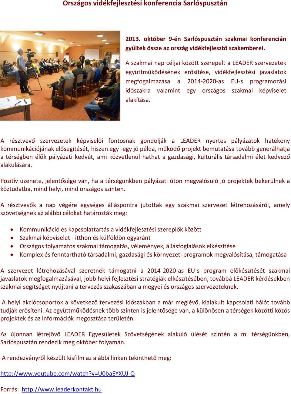 szakmai képviselet alakítása.