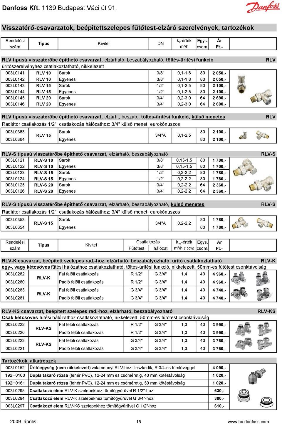 003L0142 RLV 10 Egyenes 3/8" 0,1-1,8 80 2 050,- 003L0143 RLV 15 Sarok 1/2" 0,1-2,5 80 2 100,- 003L0144 RLV 15 Egyenes 1/2" 0,1-2,5 80 2 100,- 003L0145 RLV 20 Sarok 3/4" 0,2-3,0 64 2 690,- 003L0146