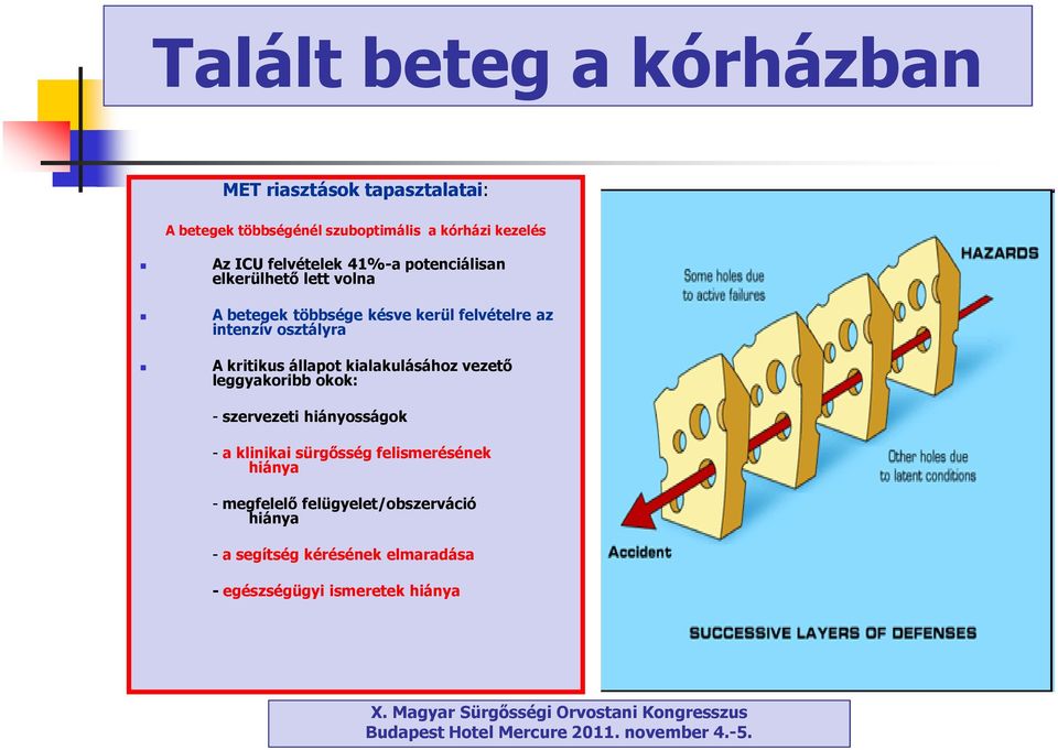 A kritikus állapot kialakulásához vezető leggyakoribb okok: - szervezeti hiányosságok - a klinikai sürgősség