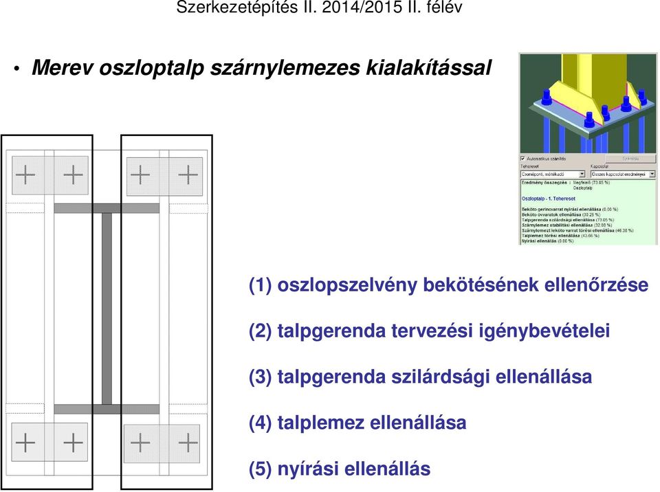 tervezési igénybevételei (3) talpgerenda szilárdsági