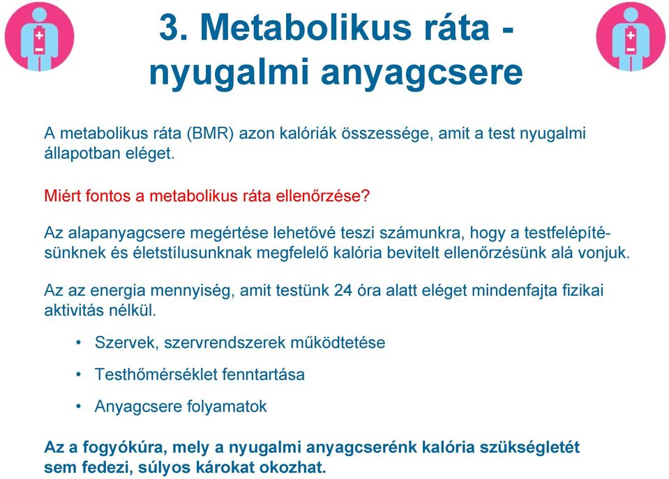 Az alapanyagcsere megértése lehetővé teszi számunkra, hogy a testfelépítésünknek és életstílusunknak megfelelő kalória bevitelt ellenőrzésünk alá vonjuk.