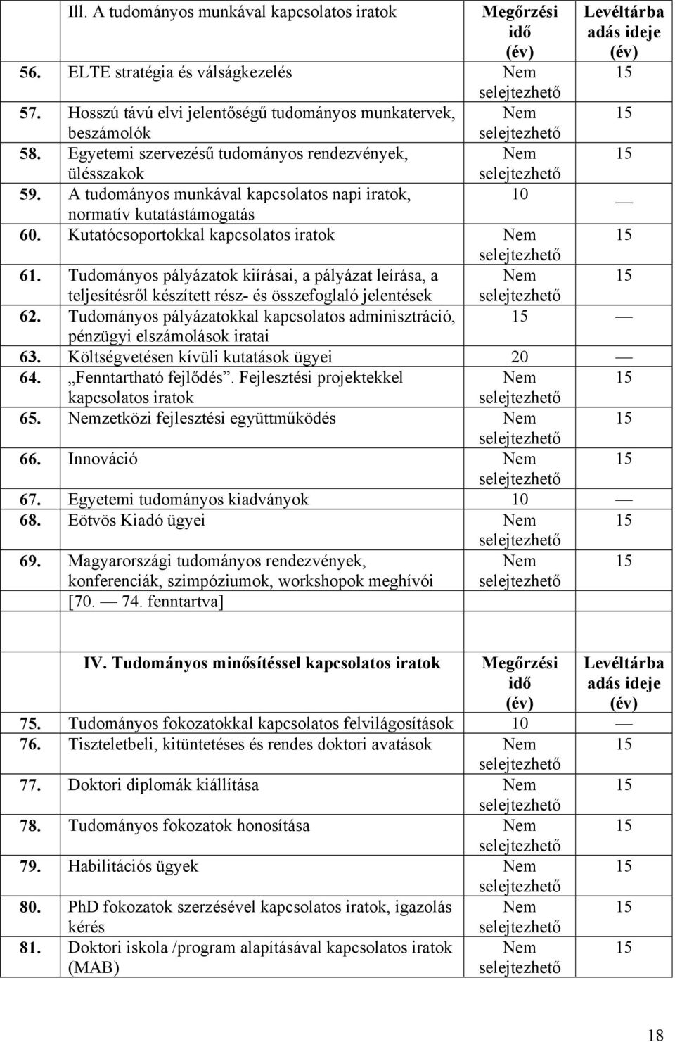 Tudományos pályázatok kiírásai, a pályázat leírása, a teljesítésről készített rész- és összefoglaló jelentések 62.