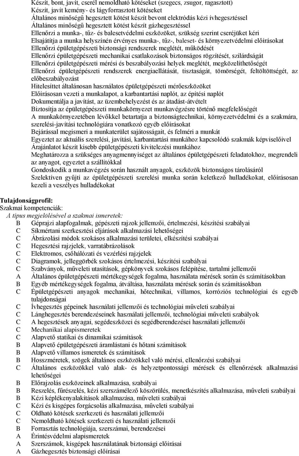 érvényes munka-, tűz-, baleset- és környezetvédelmi előírásokat Ellenőrzi épületgépészeti biztonsági rendszerek meglétét, működését Ellenőrzi épületgépészeti mechanikai csatlakozások biztonságos