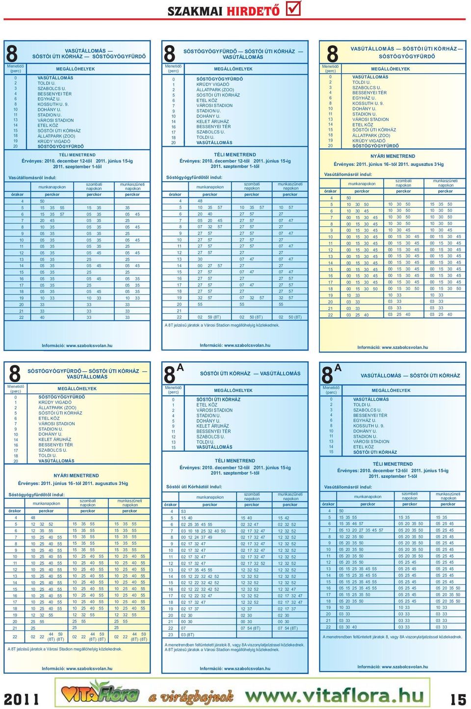 szeptember 1-től Vasútállomásról indul: 1 1 1 1 1 1 1 munka órakor perckor perckor perckor 1 1 szombati 1 munkaszüneti 1 SÓSTÓGYÓGYFÜRD 1 1 1 1 1 Ő SÓSTÓI ÚTI KÓRHÁZ VASÚTÁLLOMÁS SÓSTÓGYÓGYFÜRDŐ