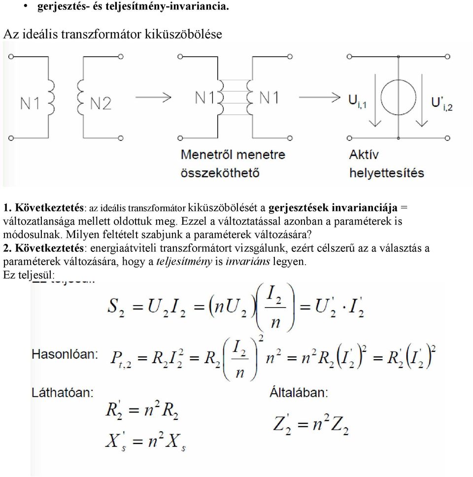 Transzformátor számítási feladatok