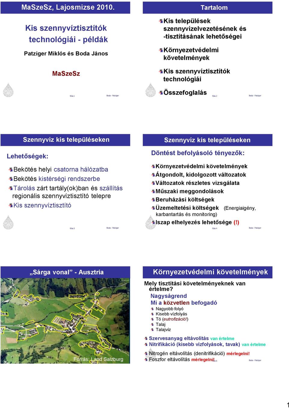 technológiái fólia 1 Összefoglalás fólia 2 Szennyvíz kis településeken Lehetőségek: Bekötés helyi csatorna hálózatba Bekötés kistérségi rendszerbe Tárolás zárt tartály(ok)ban és szállítás regionális