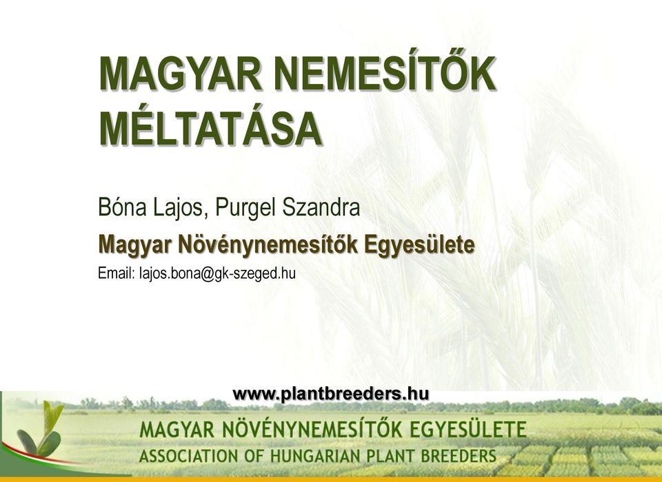 Magyar Növénynemesítők