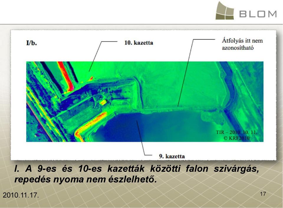 szivárgás, repedés nyoma