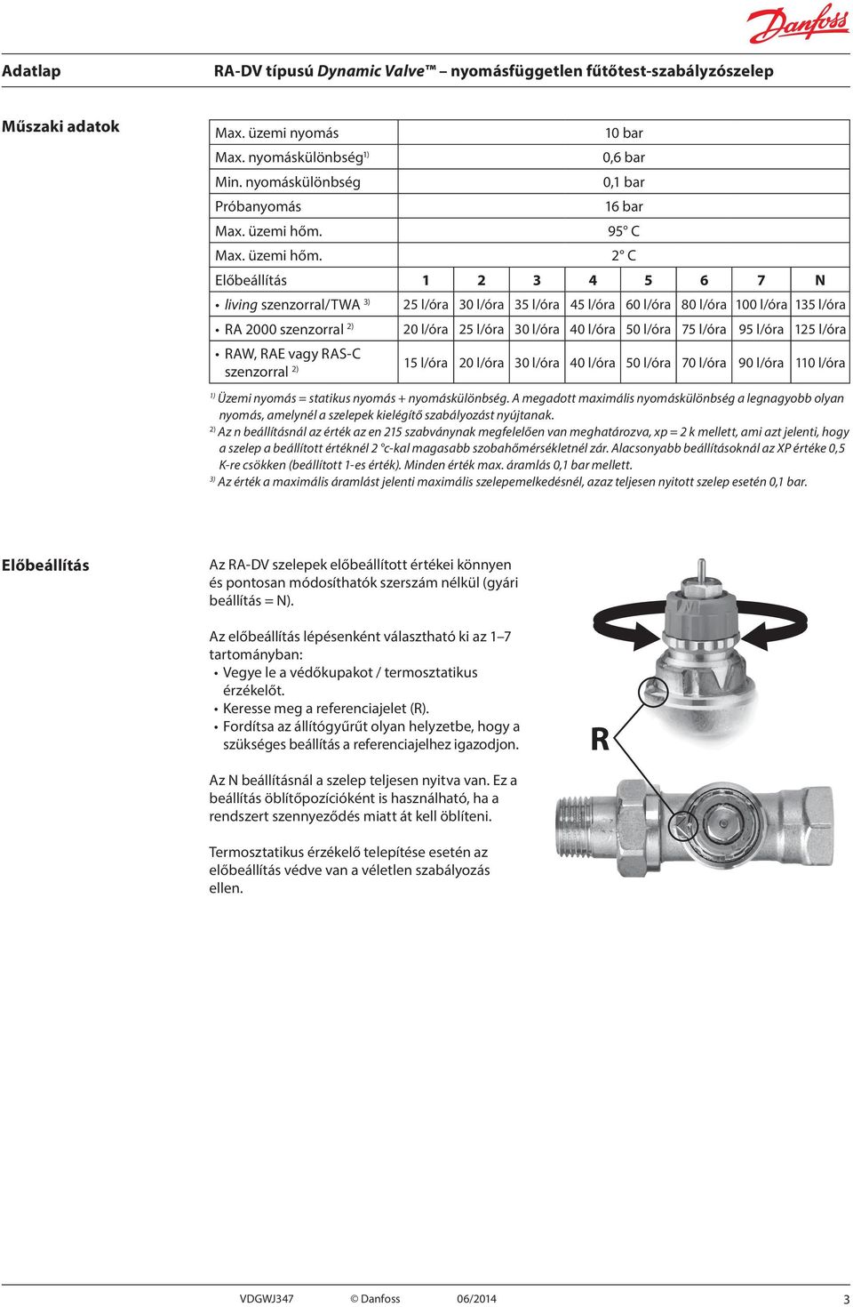 10 bar 0,6 bar 0,1 bar 16 bar 95 C Előbeállítás 1 2 3 4 5 6 7 N living szenzorral/twa 3) 25 l/óra 30 l/óra 35 l/óra 45 l/óra 60 l/óra 80 l/óra 100 l/óra 135 l/óra RA 2000 szenzorral 2) 20 l/óra 25