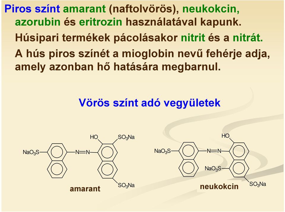 A hús piros színét a mioglobin nevű fehérje adja, amely azonban hő hatására