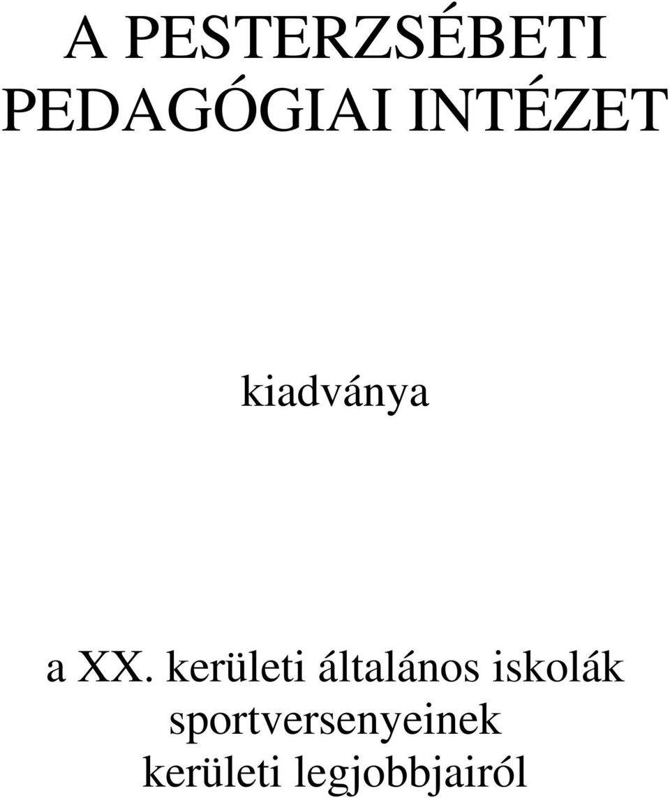 kerületi általános iskolák