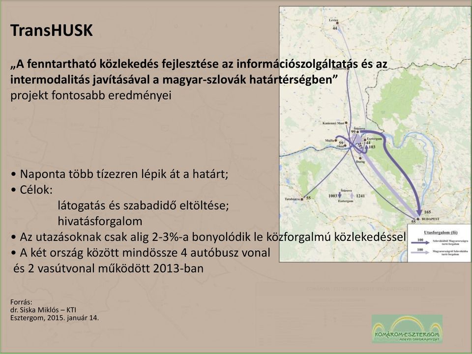 és szabadidő eltöltése; hivatásforgalom Az utazásoknak csak alig 2-3%-a bonyolódik le közforgalmú közlekedéssel A két