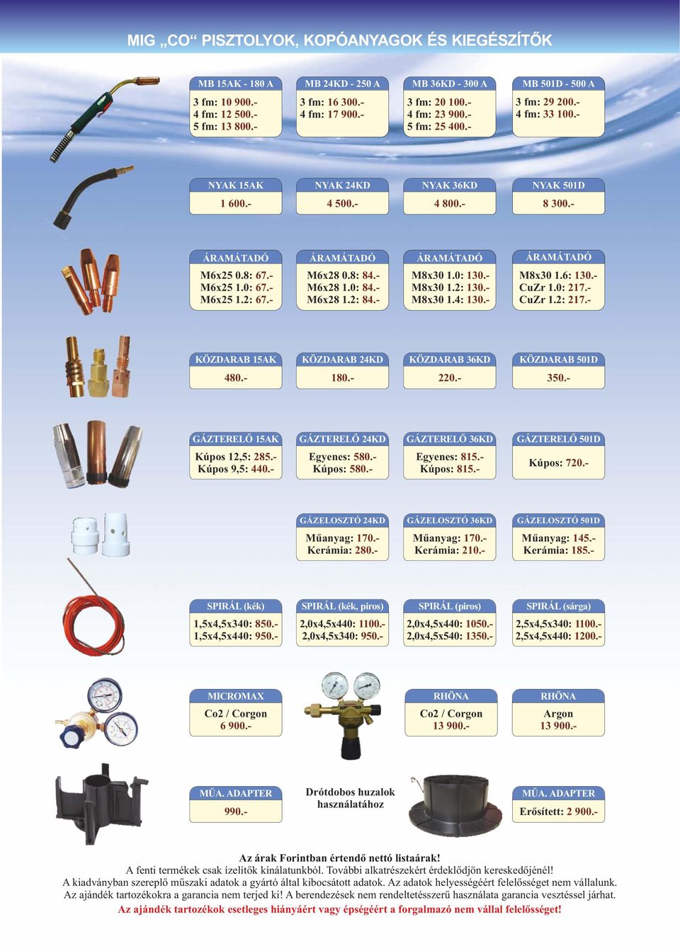 M6x28 0.8: 84. M6x28 1.0: 84. M6x28 1.2: 84. M8x30 1.0: 130. M8x30 1.2: 130. M8x30 1.4: 130. M8x30 1.6: 130. CuZr 1.0: 7. CuZr 1.2: 7. KÖZDARAB 15AK 480. KÖZDARAB 24KD KÖZDARAB 36KD KÖZDARAB 501D 180.