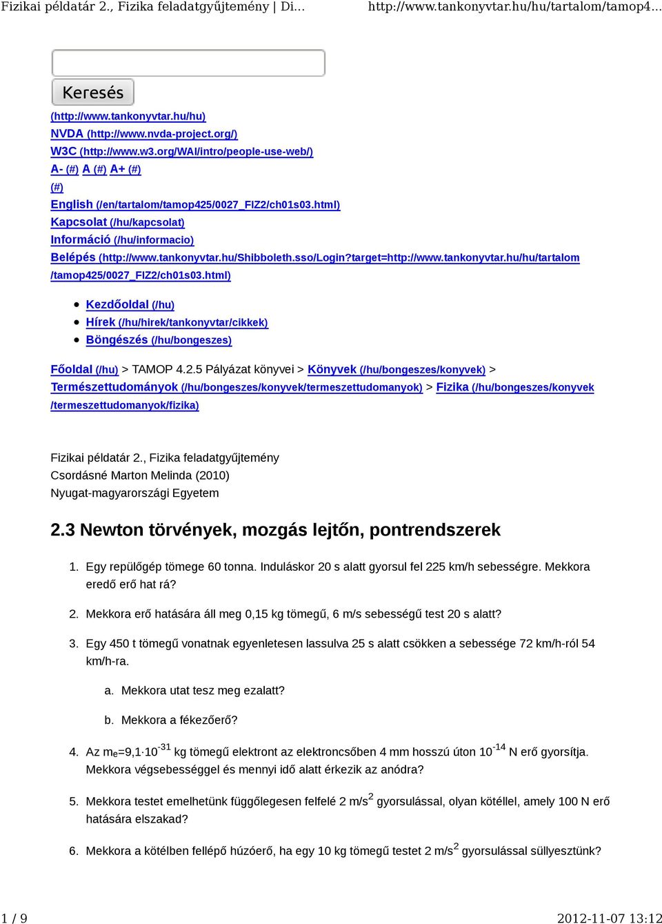 2.3 Newton törvények, mozgás lejtőn, pontrendszerek - PDF Free Download