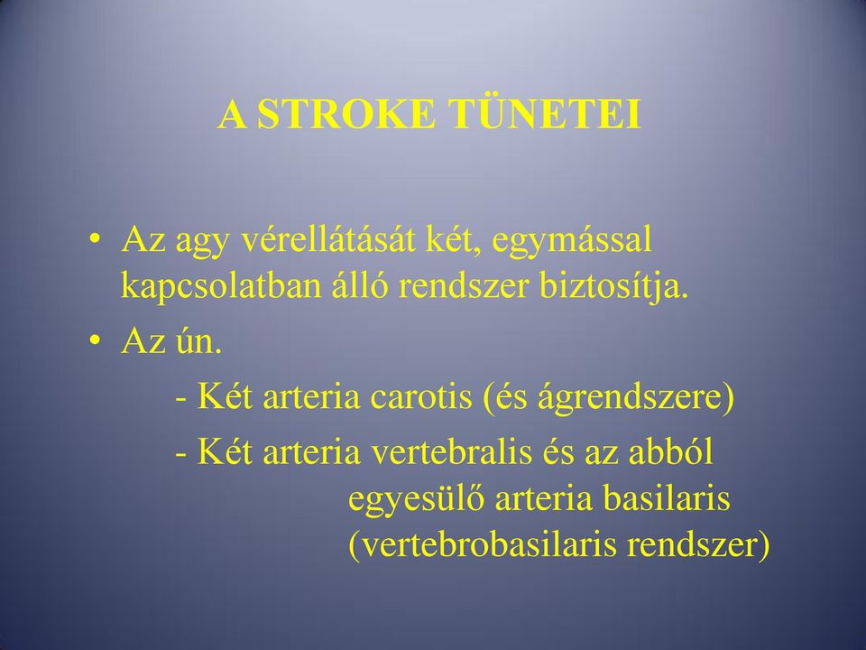 - Két arteria carotis (és ágrendszere) - Két arteria