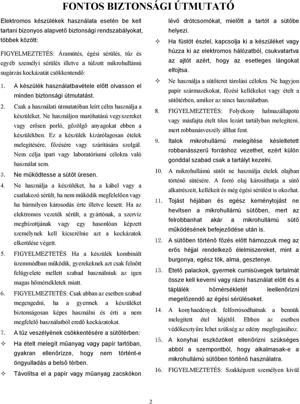 HASZNÁLATI ÚTMUTATÓ GRILLES MIKROHULLÁMÚ SÜTŐ MODELL: OM-025D - PDF  Ingyenes letöltés