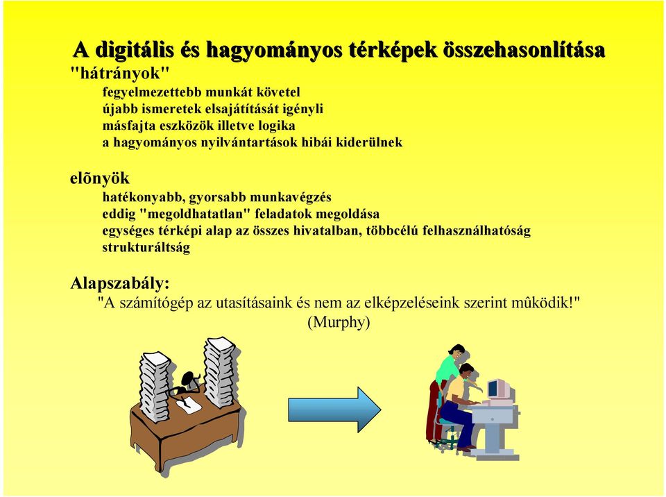 hatékonyabb, gyorsabb munkavégzés eddig "megoldhatatlan" feladatok megoldása egységes térképi alap az összes