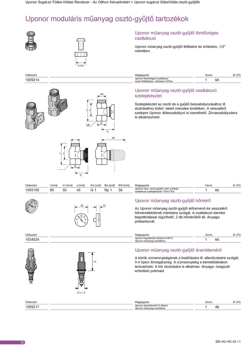 Uponor műanyag moduláris osztó-gyűjtők - PDF Ingyenes letöltés