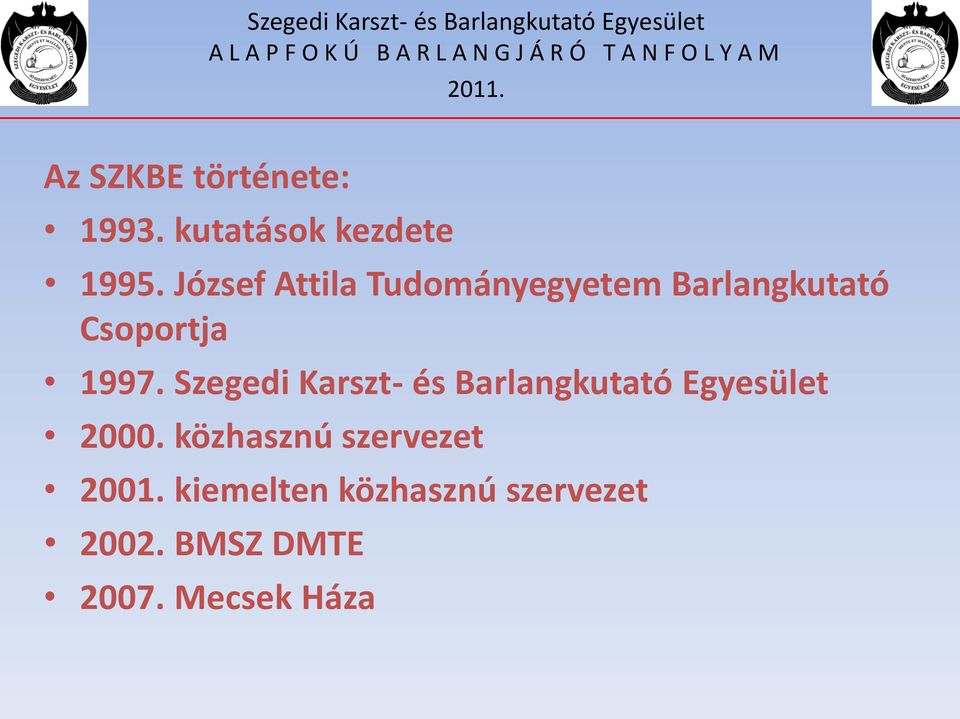 Szegedi Karszt- és Barlangkutató Egyesület 2000.