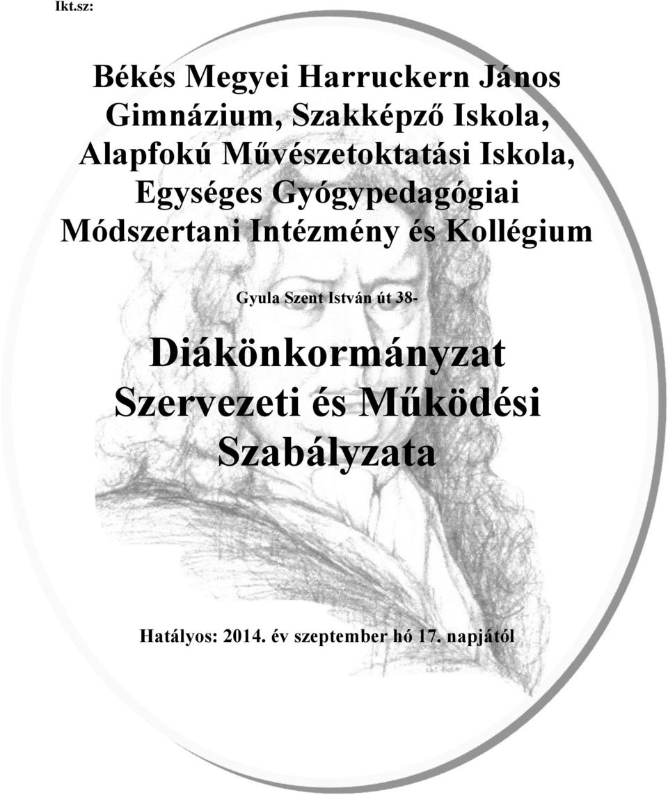 Intézmény és Kollégium Gyula Szent István út 38- Diákönkormányzat