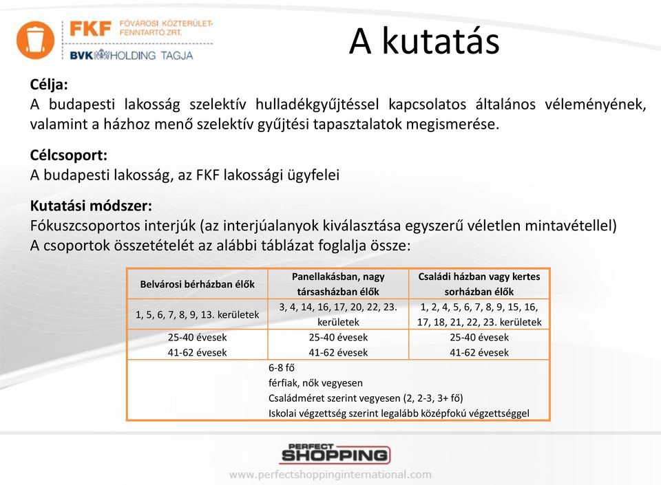 összetételét az alábbi táblázat foglalja össze: Belvárosi bérházban élők 1, 5, 6, 7, 8, 9, 13.