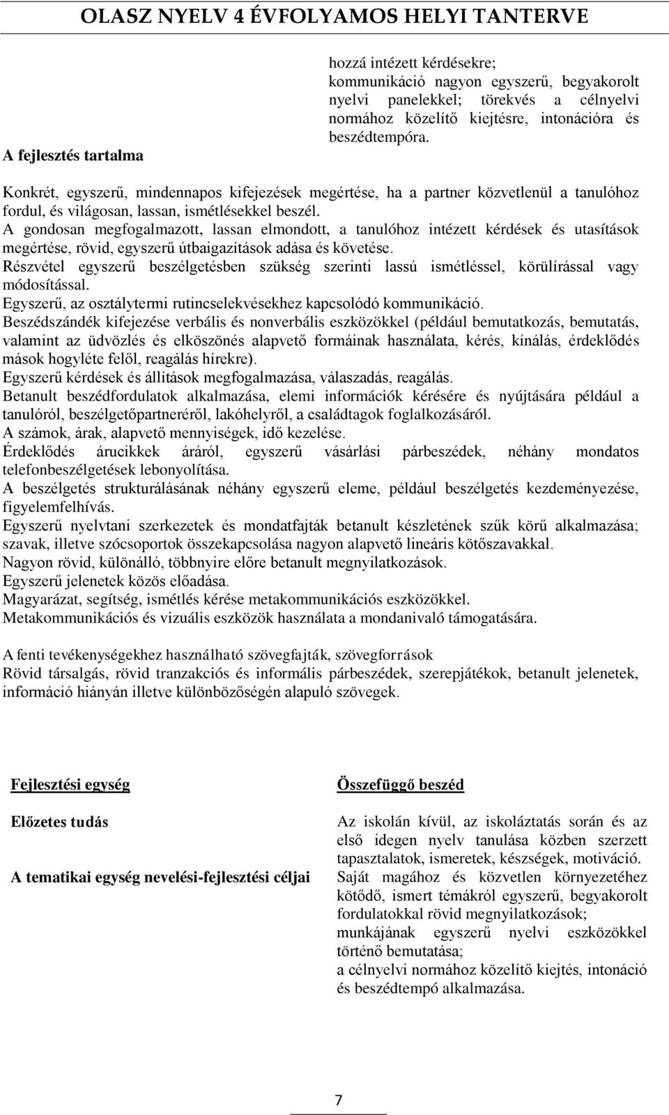 A gondosan megfogalmazott, lassan elmondott, a tanulóhoz intézett kérdések és utasítások megértése, rövid, egyszerű útbaigazítások adása és követése.