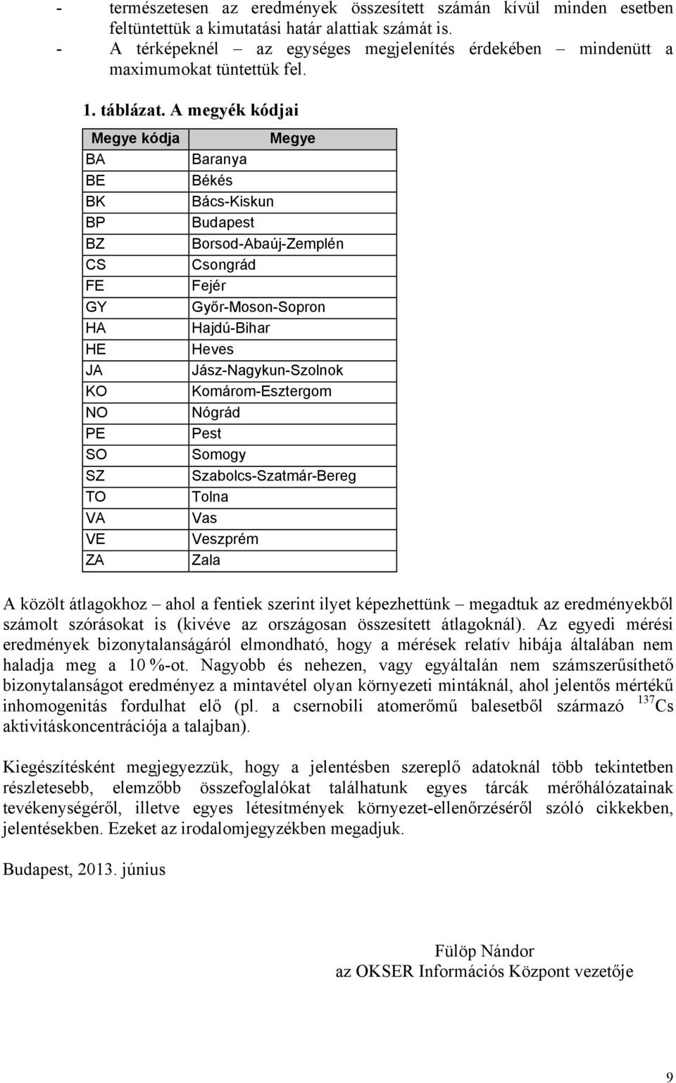 A megyék kódjai Megye kódja BA BE BK BP BZ CS FE GY HA HE JA KO NO PE SO SZ TO VA VE ZA Megye Baranya Békés Bács-Kiskun Budapest Borsod-Abaúj-Zemplén Csongrád Fejér Győr-Moson-Sopron Hajdú-Bihar