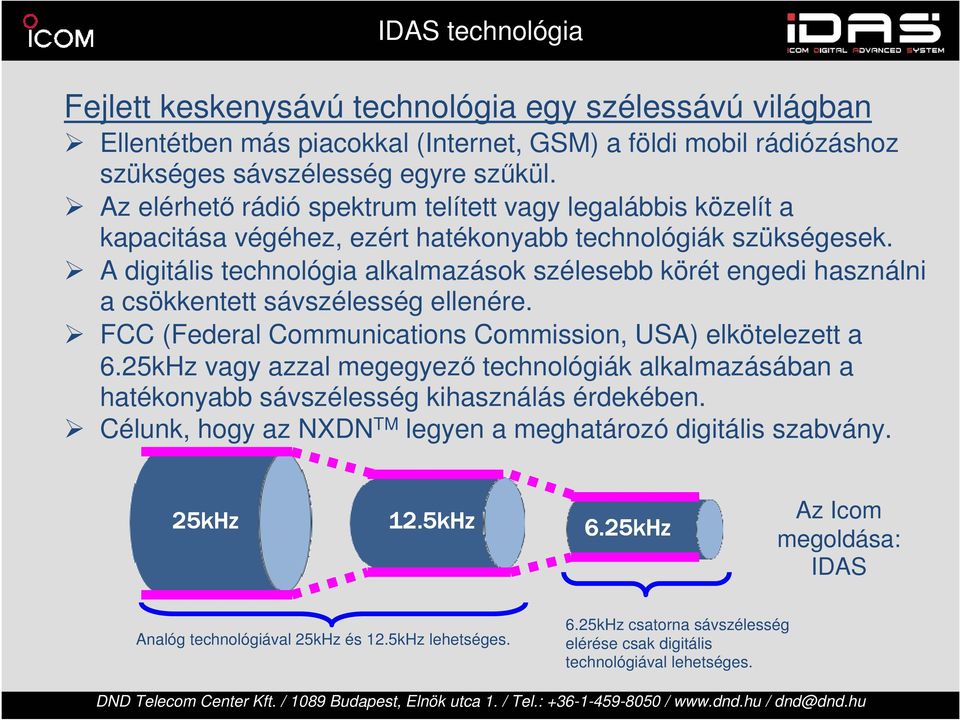 A digitális technológia alkalmazások szélesebb körét engedi használni a csökkentett sávszélesség ellenére. FCC (Federal Communications Commission, USA) elkötelezett a 6.