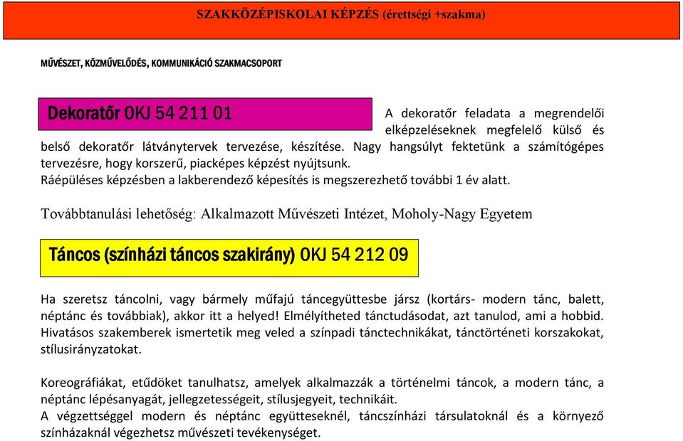 Ráépüléses képzésben a lakberendező képesítés is megszerezhető további 1 év alatt.