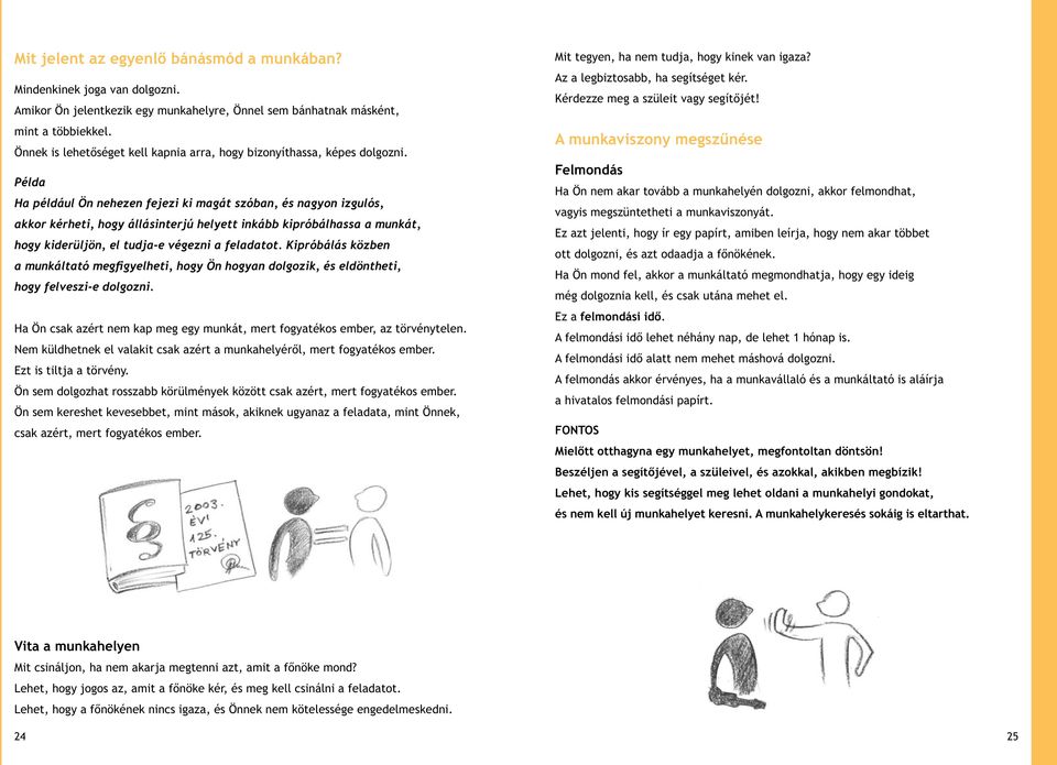 Ha például Ön nehezen fejezi ki magát szóban, és nagyon izgulós, akkor kérheti, hogy állásinterjú helyett inkább kipróbálhassa a munkát, hogy kiderüljön, el tudja-e végezni a feladatot.