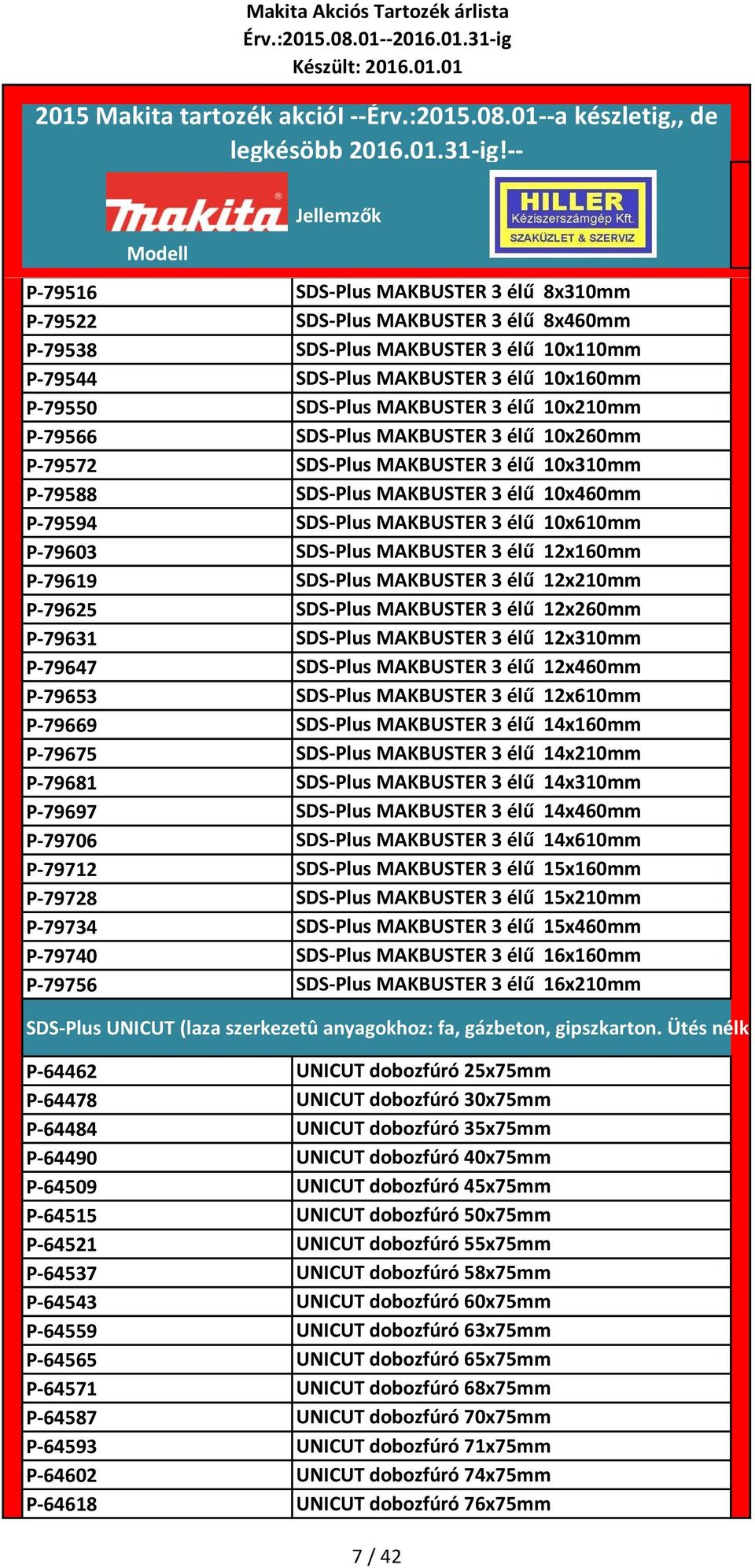 MAKBUSTER 3 élű 12x160mm P-79619 SDS-Plus MAKBUSTER 3 élű 12x210mm P-79625 SDS-Plus MAKBUSTER 3 élű 12x260mm P-79631 SDS-Plus MAKBUSTER 3 élű 12x310mm P-79647 SDS-Plus MAKBUSTER 3 élű 12x460mm