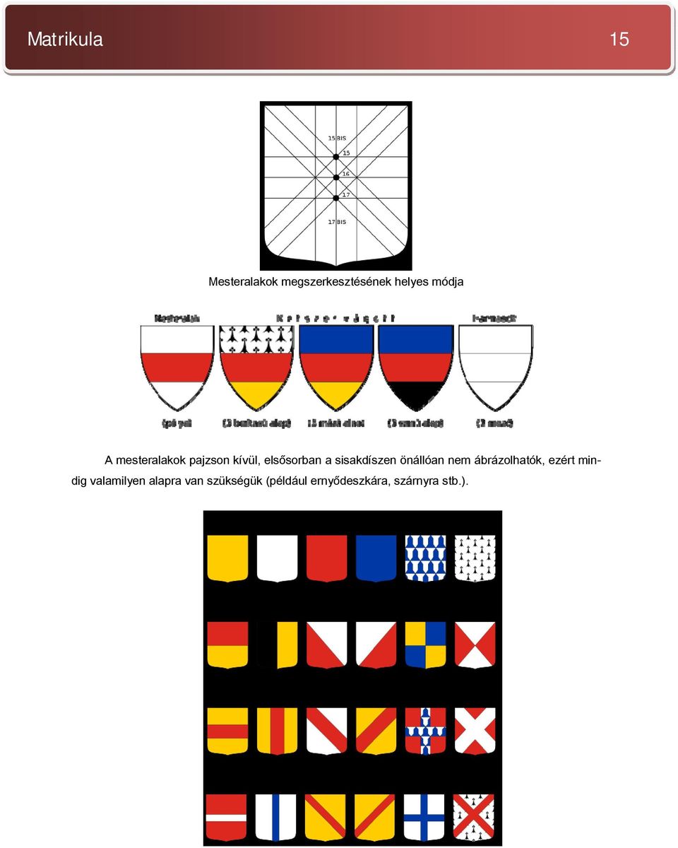 sisakdíszen önállóan nem ábrázolhatók, ezért mindig