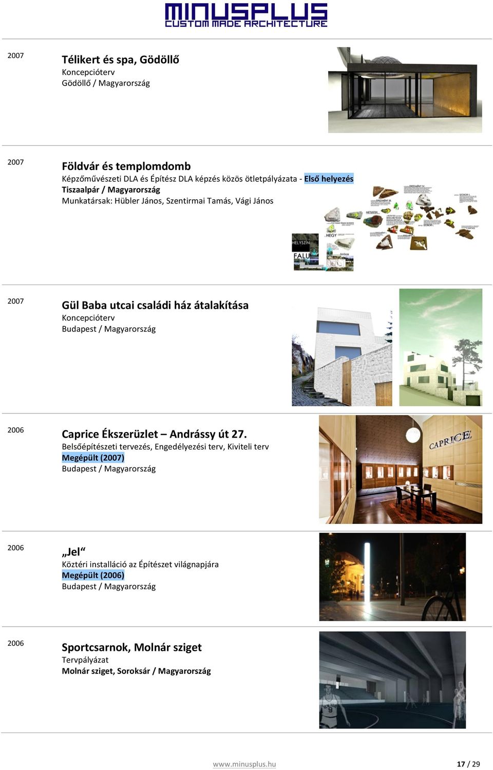 átalakítása Koncepcióterv 2006 Caprice Ékszerüzlet Andrássy út 27.