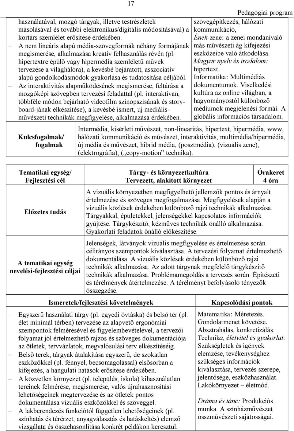 hipertextre épülő vagy hipermédia szemléletű művek tervezése a világhálóra), a kevésbé bejáratott, asszociatív alapú gondolkodásmódok gyakorlása és tudatosítása céljából.