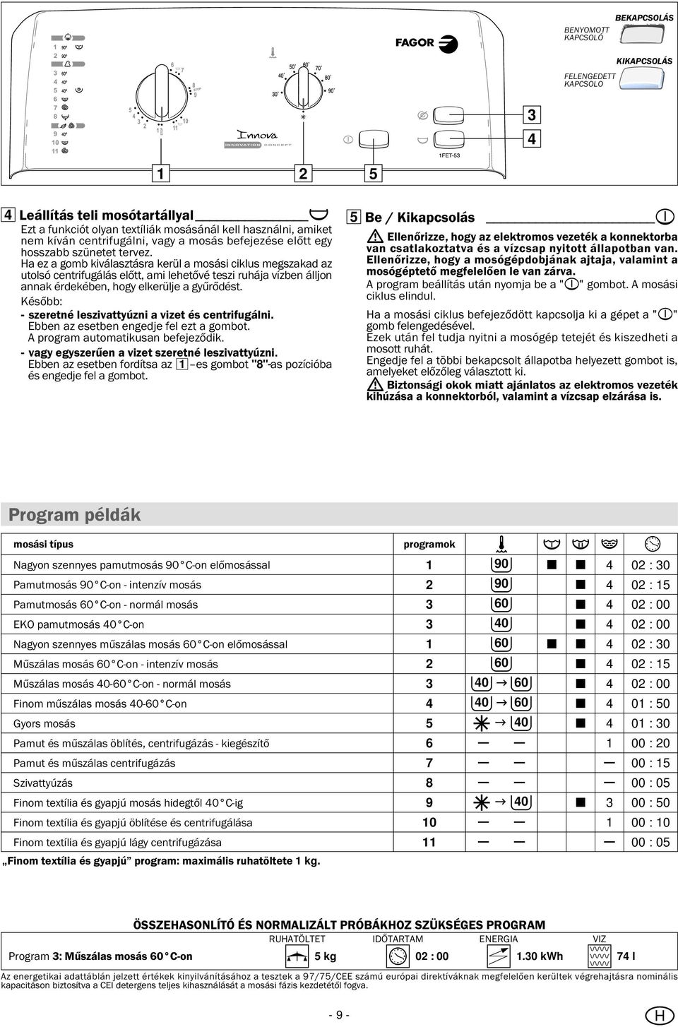 a ez a gomb kiválasztásra kerül a mosási ciklus megszakad az utolsó centrifugálás előtt, ami lehetővé teszi ruhája vízben álljon annak érdekében, hogy elkerülje a gyűrődést.