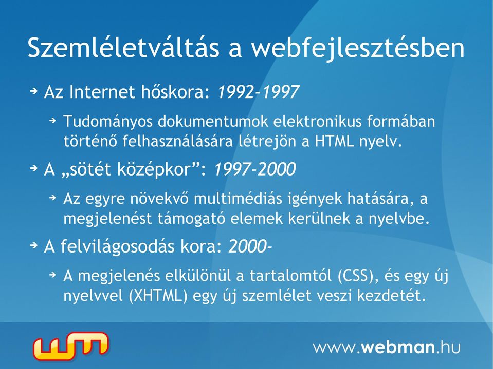 A sötét középkor : 1997-2000 Az egyre növekvő multimédiás igények hatására, a megjelenést támogató