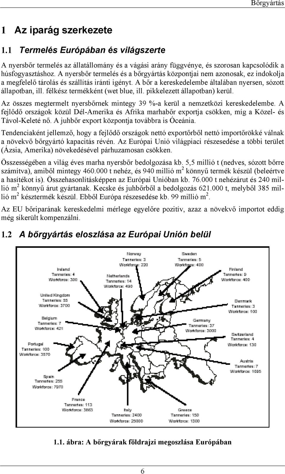 félkész termékként (wet blue, ill. pikkelezett állapotban) kerül. Az összes megtermelt nyersbőrnek mintegy 39 %-a kerül a nemzetközi kereskedelembe.