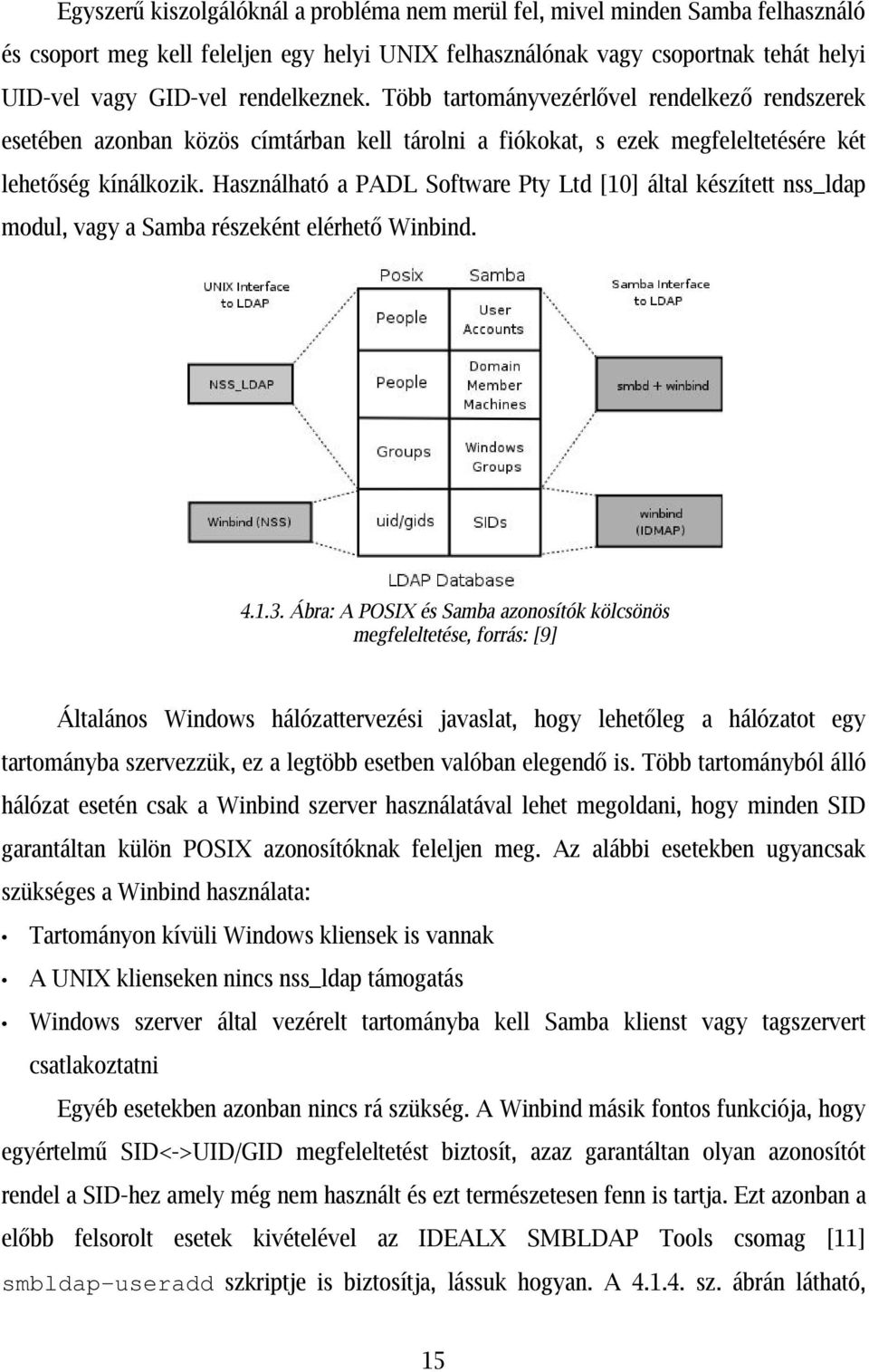 Használható a PADL Software Pty Ltd [10] által készített nss_ldap modul, vagy a Samba részeként elérhető Winbind. 4.1.3.