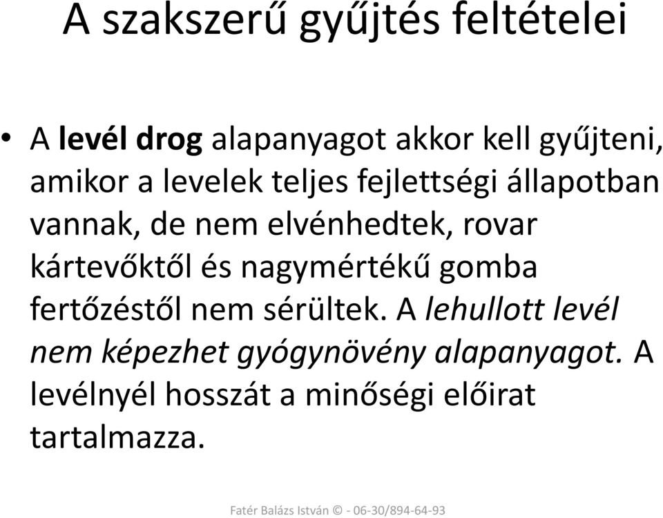 kártevőktől és nagymértékű gomba fertőzéstől nem sérültek.