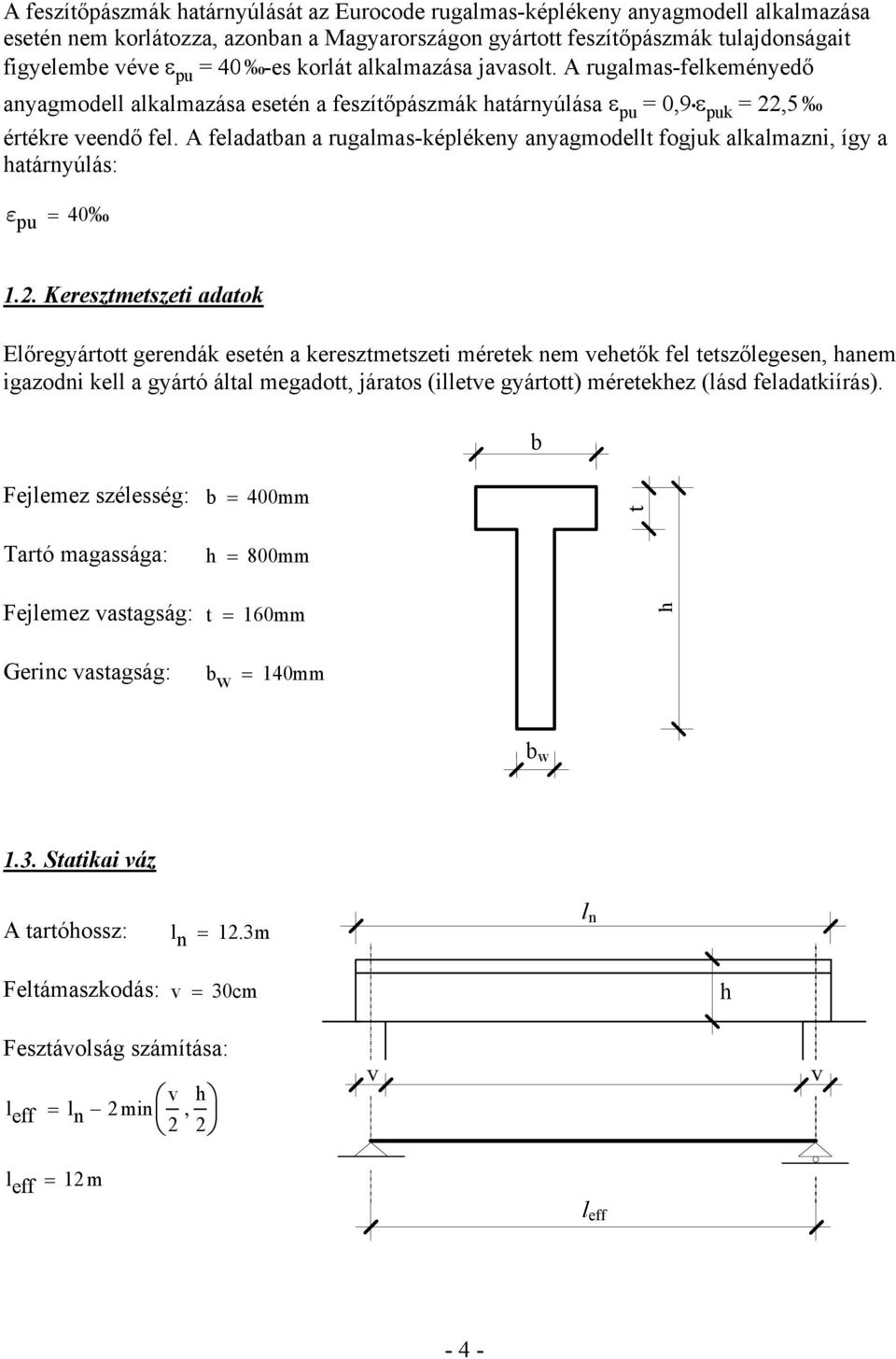 ELŐFESZÍTETT VASBETON TARTÓ TERVEZÉSE AZ EUROCODE SZERINT - PDF Free  Download