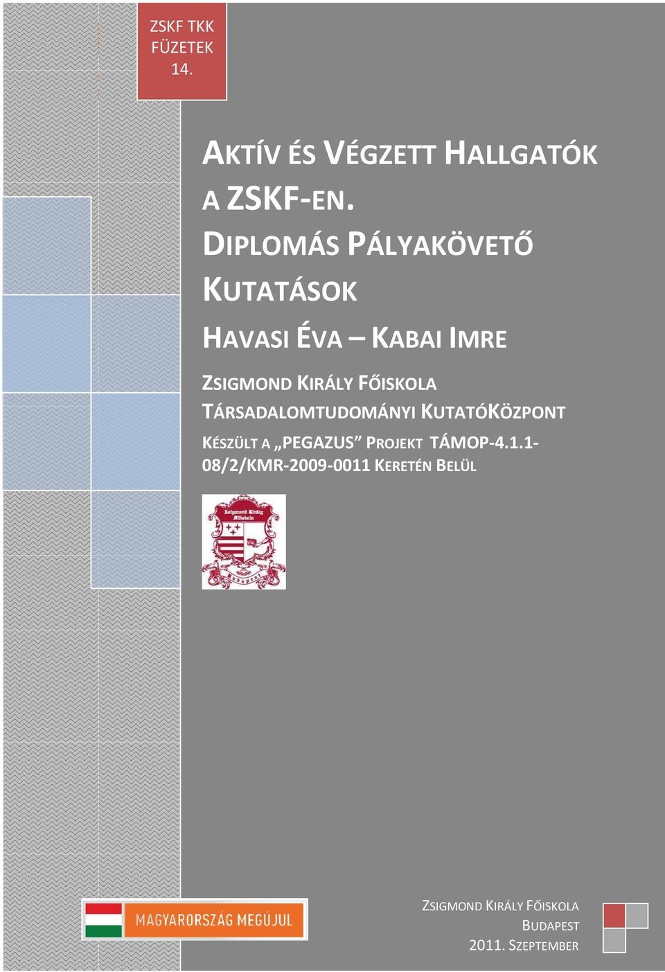 DIPLOMÁS PÁLYAKÖVETŐ KUTATÁSOK HAVASI ÉVA KABAI IMRE ZSIGMOND KIRÁLY FŐISKOLA