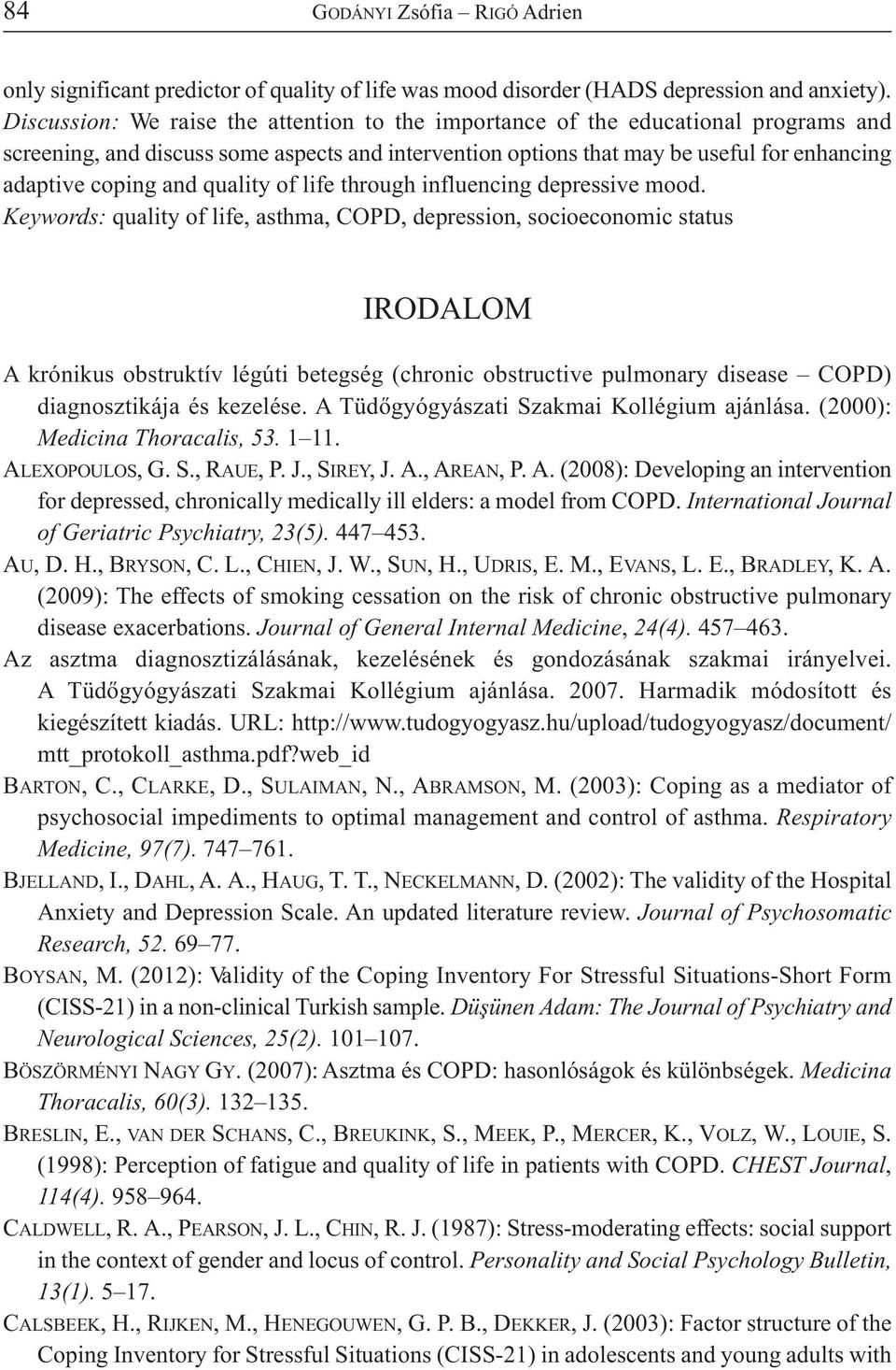 quality of life through influencing depressive mood.