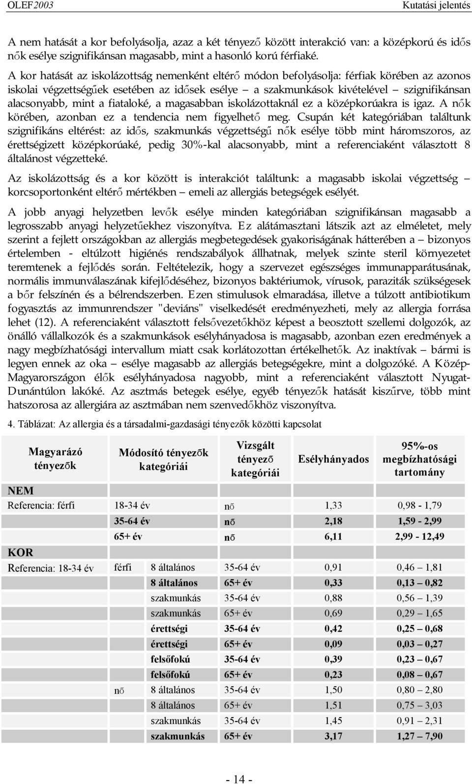 mint a fiataloké, a magasabban iskolázottaknál ez a középkorúakra is igaz. A nők körében, azonban ez a tendencia nem figyelhető meg.