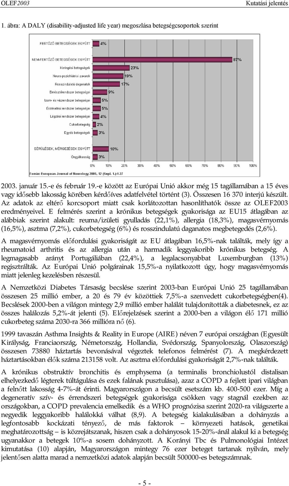 Az adatok az eltérő korcsoport miatt csak korlátozottan hasonlíthatók össze az OLEF2003 eredményeivel.