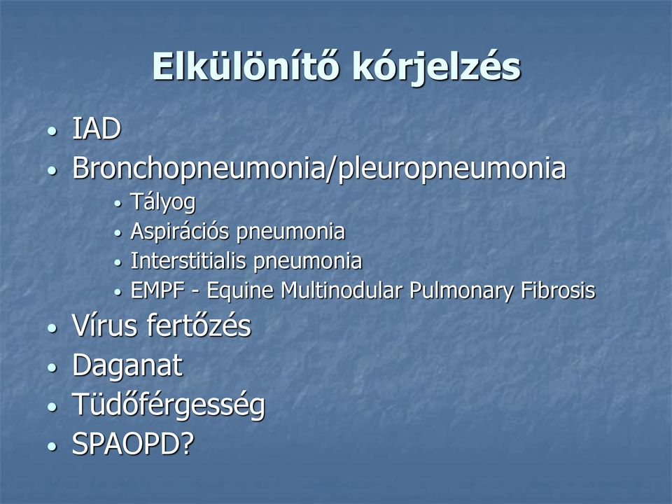 pneumonia Interstitialis pneumonia EMPF - Equine