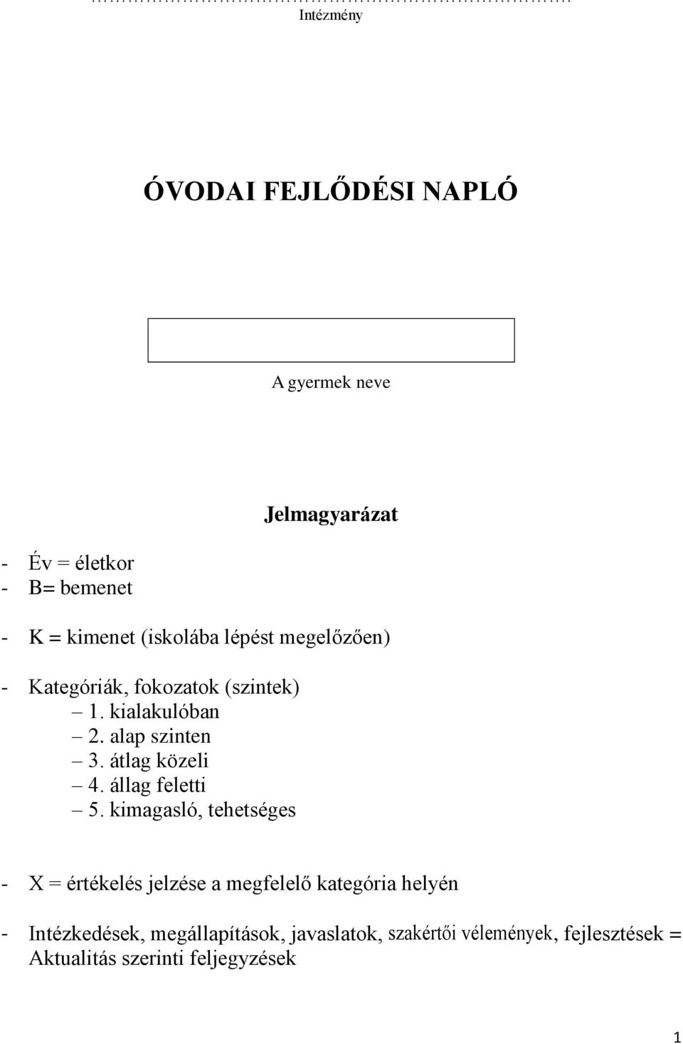 ÓVODAI FEJLŐDÉSI NAPLÓ - PDF Free Download