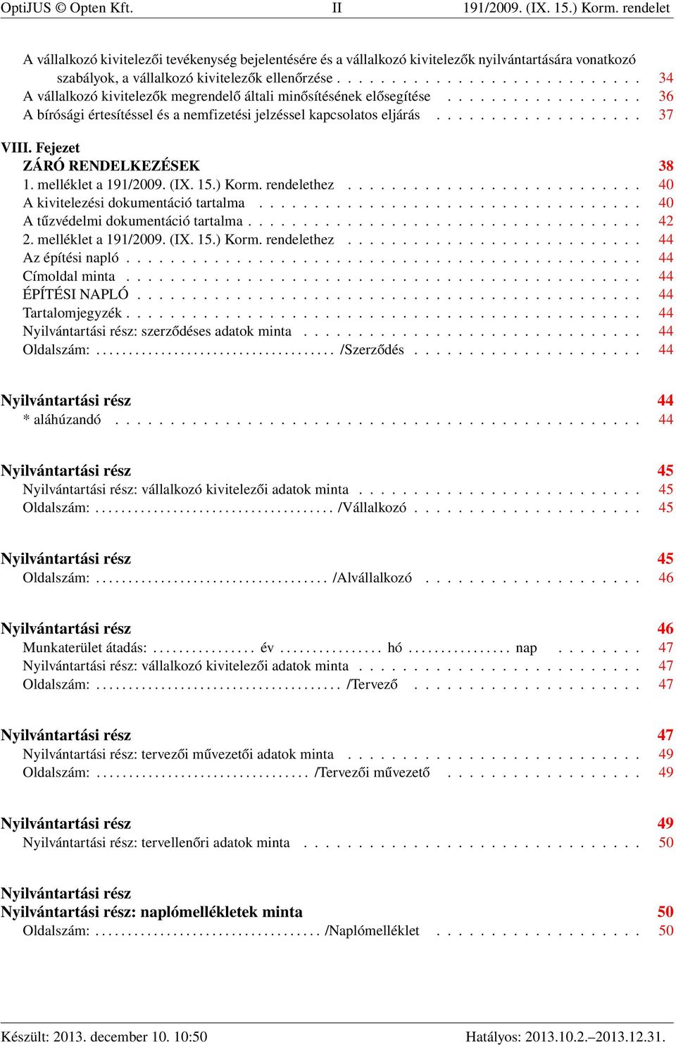 191/2009. (IX. 15.) Korm. rendelet az építőipari kivitelezési  tevékenységről - PDF Ingyenes letöltés